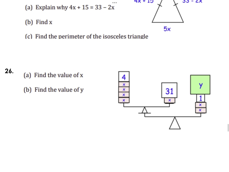 A) find the value of x B) find the value of y-example-1