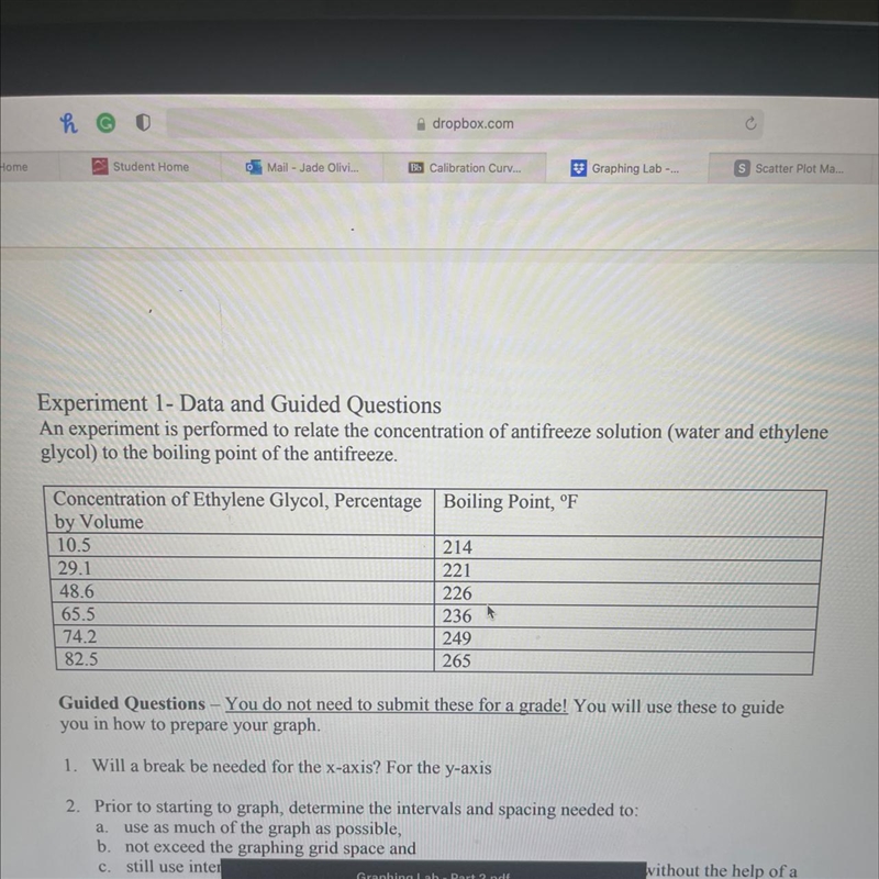 If I only had enough ethylene glycol to make 20% mixture what would be the boiling-example-1