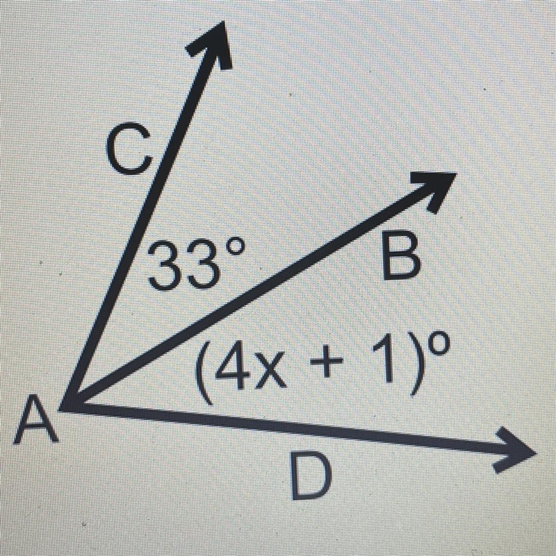 In the figure below, AB is an angle bisector. What is the value of x? Show and explain-example-1