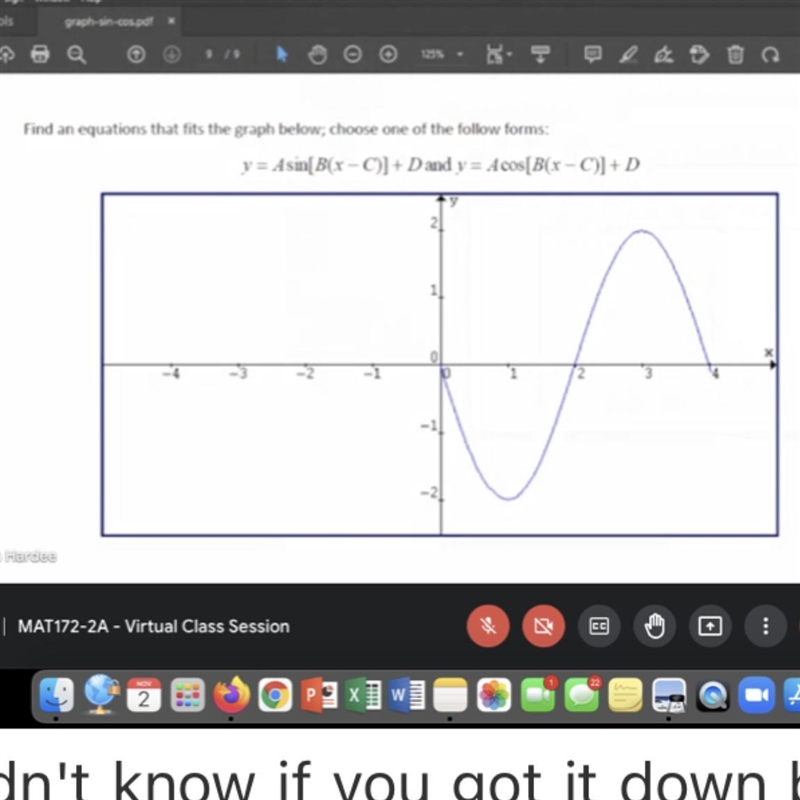 Find an equation that fits the graph below; choose one of the following forms-example-1