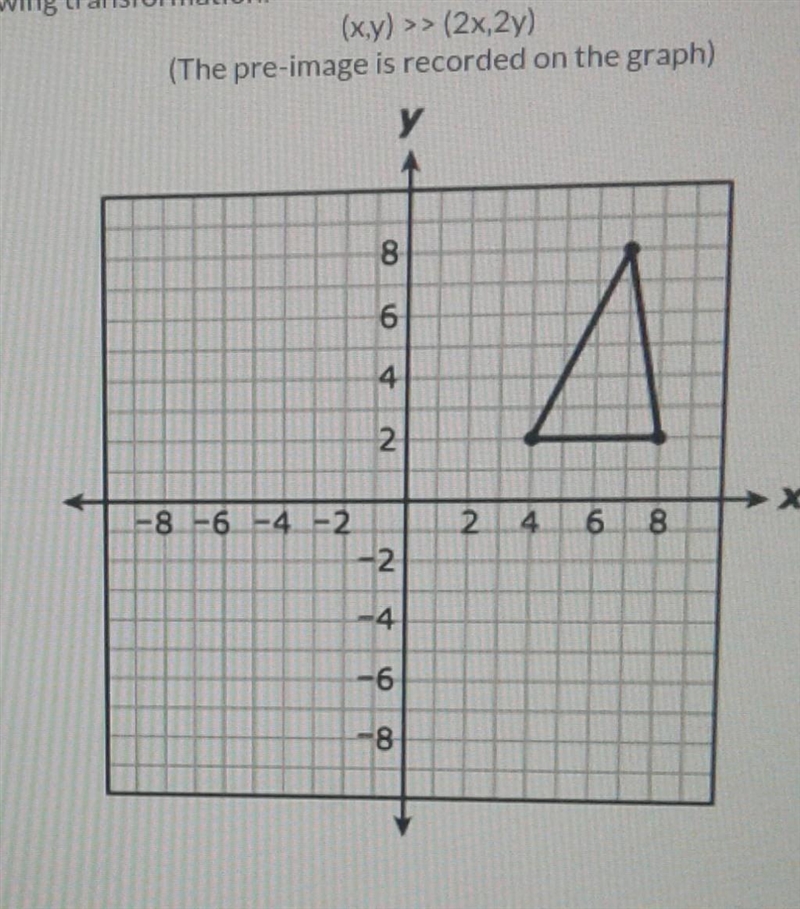 On the graph use the triangle to create the following transformation-example-1