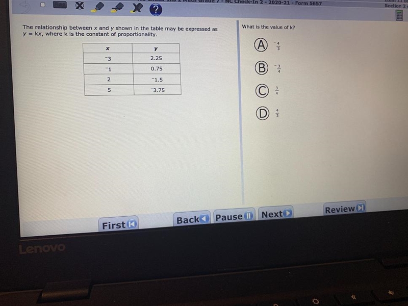 The relationship between X and Y shown in the table may be expressed asVkx, where-example-1