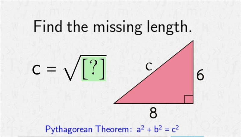 Pythagorean theorem with a unknown leg-example-1