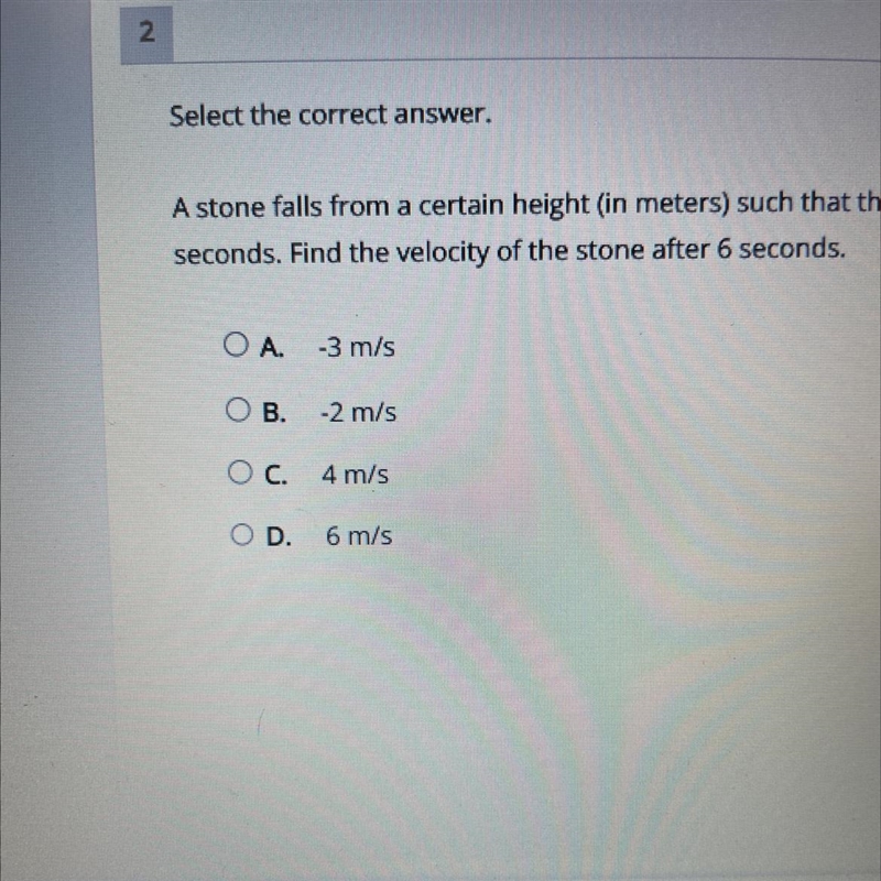 (calculus !) A stone falls from a certain height in meters such that the position-example-1