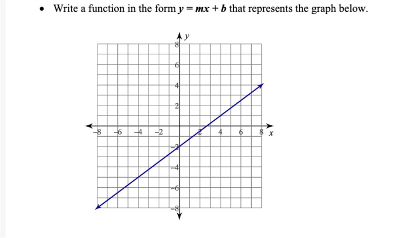 Write a function in the form y = mx + b.-example-1