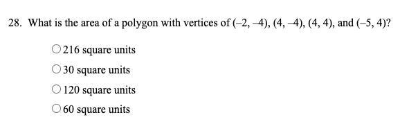 What is the area of a polygon with vertices of (-2, -4), (4, -4), (4, 4), and (-5, 4)?thank-example-1