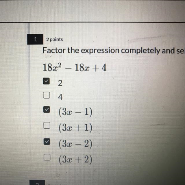 Factor the expression completely and select all the correct factors below-example-1