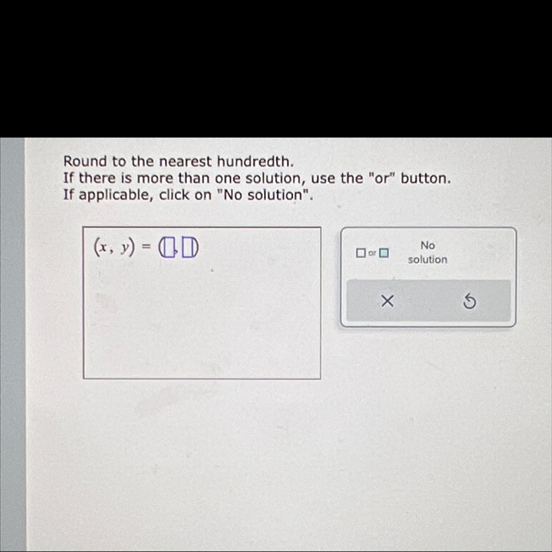 Solve the system of equationsy=-2x-3 y=2x^2+4x-1Round to the nearest hundredth-example-1