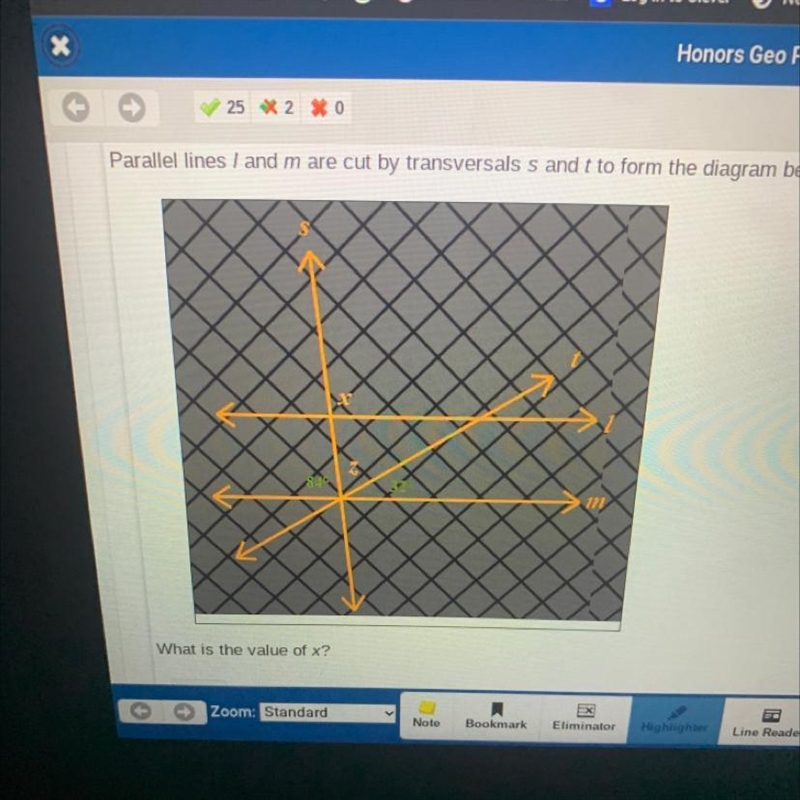 PLEASE HELP ITS A QUIZ GRADE Parallel lines I and m are cut by transversals s and-example-1