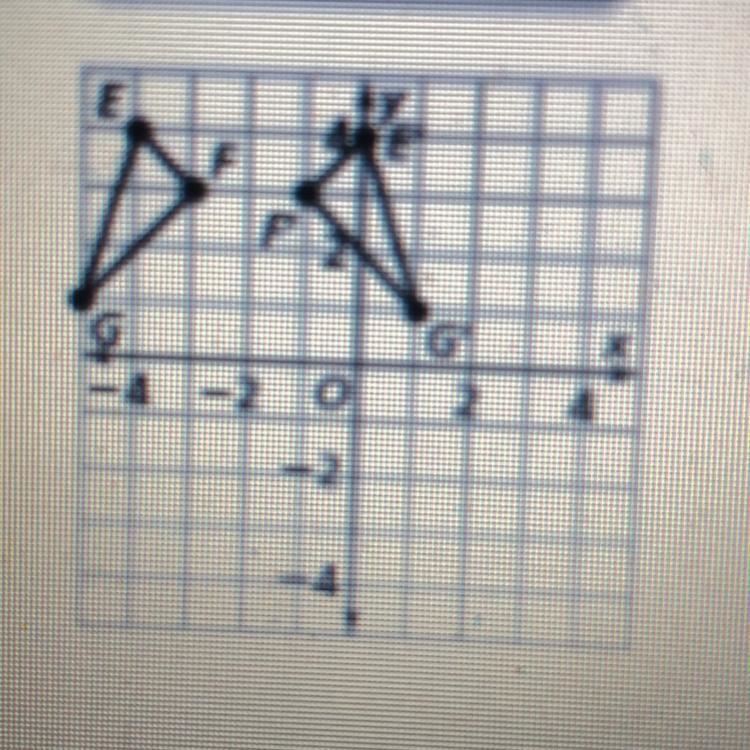 What is a rule that describes the reflection that mapstriangle EFG onto triangle E-example-1