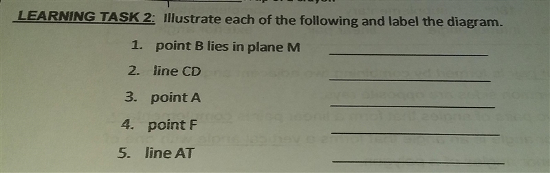 LEARNING TASK 2 illustrate each of the following and label the diagram. 1. point B-example-1