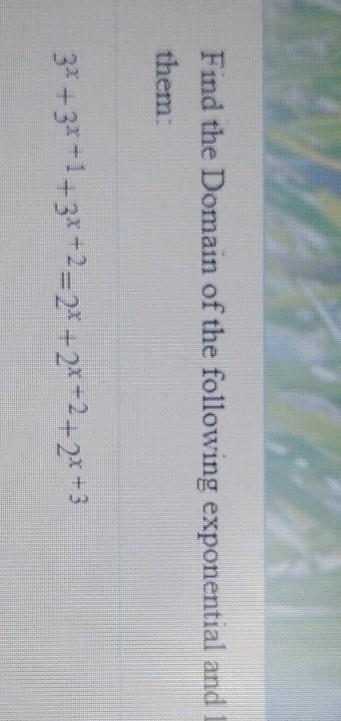 Find the domain of the exponential and logarithmic equations and solve thempls help-example-1