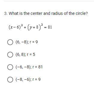 What is the center and radius of the circle?-example-1