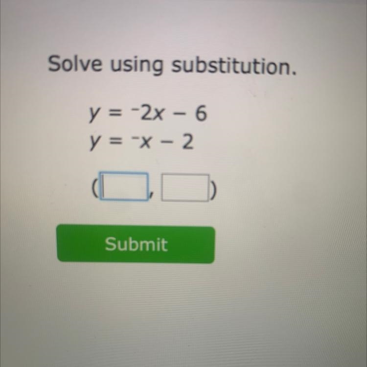 how do i solve using substitution method? Please try to put as much detail so i can-example-1