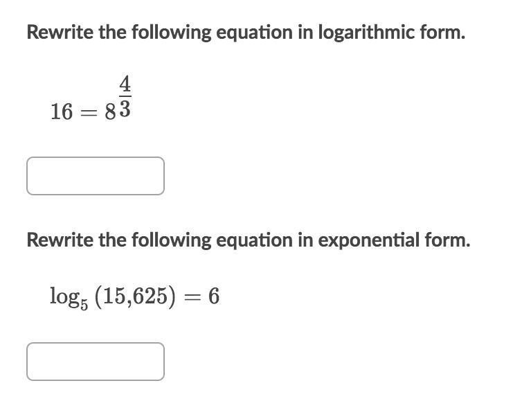 Logarithmic help is needed. Be sure to note the differences between logarithmic and-example-1