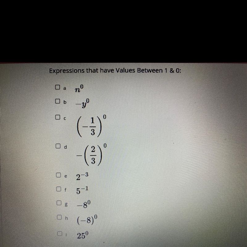 Expressions that have Values Between 1 and 0. See the pic with all the attachments-example-1