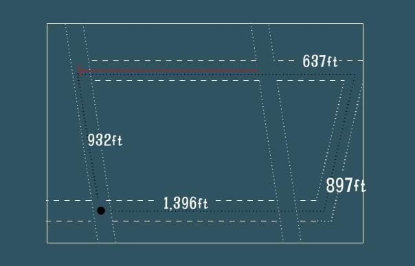 Dave started at the black dot and traveled the distance shown on the map on his bike-example-1