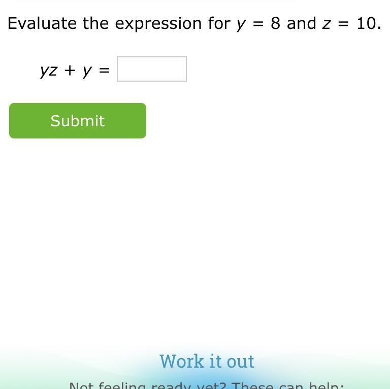 Evaluate the expression for y = 8 and z = 10-example-1