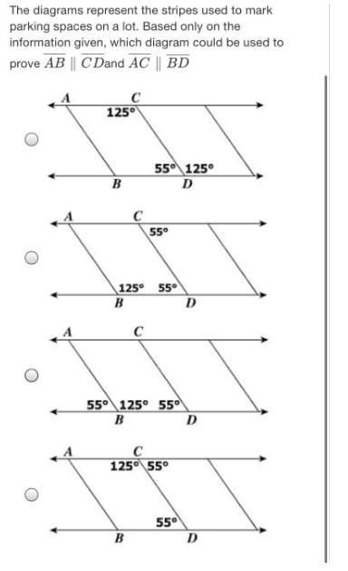 The diagrams represent the stripes used to markparking spaces on a lot. Based only-example-2