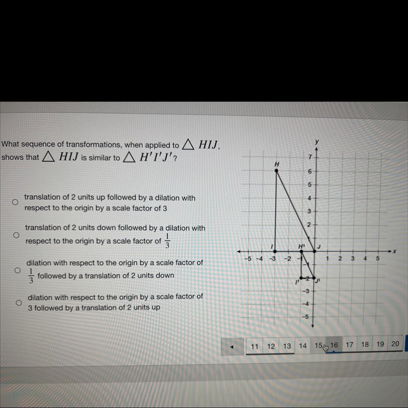 NEED HELP ASAP 45 POINTS What sequence of transformations when applied to triangle-example-1