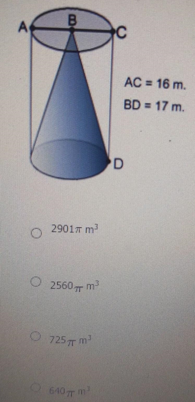 Find the volume of the space inside the cylinder that is not filled by the cone using-example-1