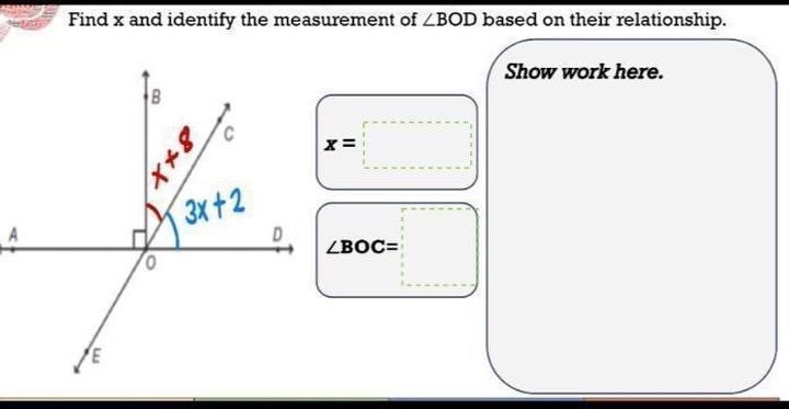 Find x and identify the measurement of-example-1