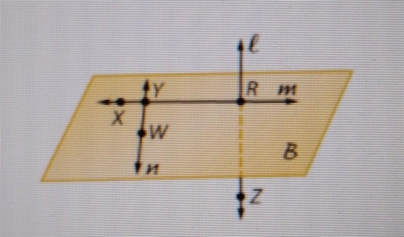 Use the figure to the right to name each of the following.1. A line2. A plane-example-1