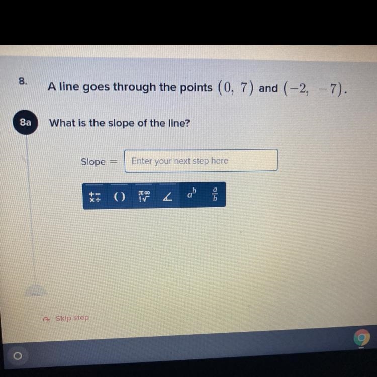 What is the slope of the line ? and write the equation in the form y = mx + c-example-1