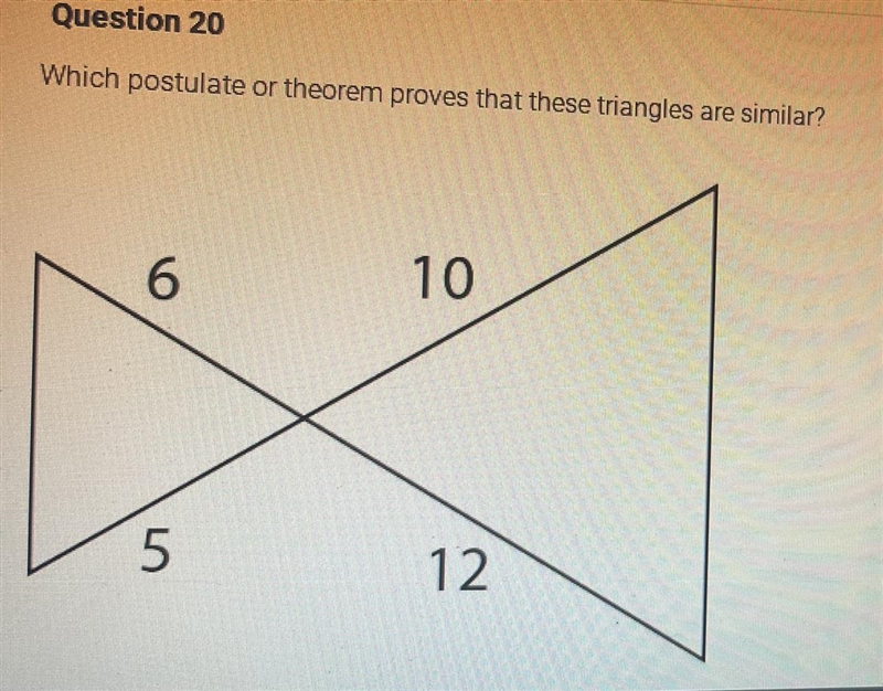 What Postulate or theorem proves that these triangles are similar?-example-1