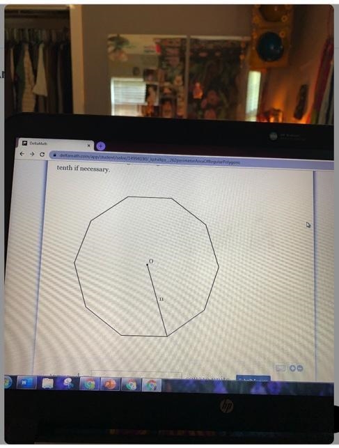 O is the center of the regular decagon below. Find its area. Round to the nearesttenth-example-1