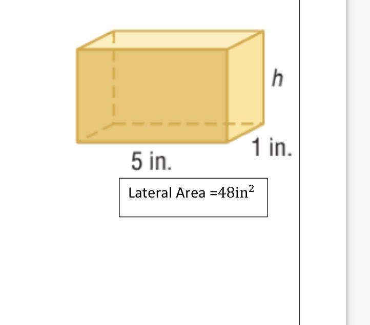 Use the given lateral area and the diagram to find the missing measure of the solid-example-1