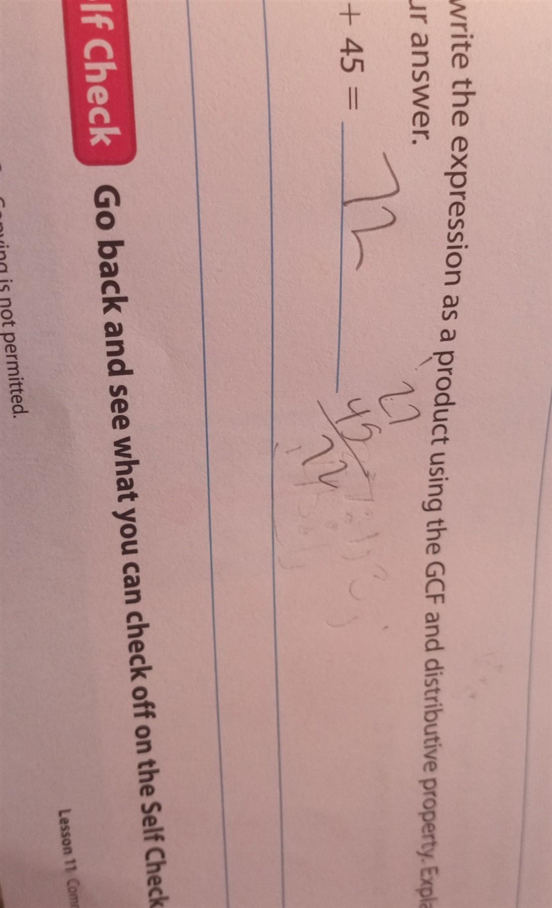 Rewrite the expression as a part using the GCF in distributive property explain your-example-1