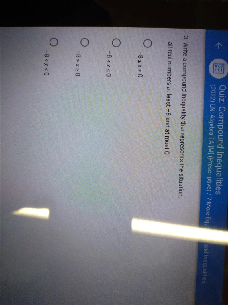 3. Write a compound inequality that represents the situation. all real numbers at-example-1