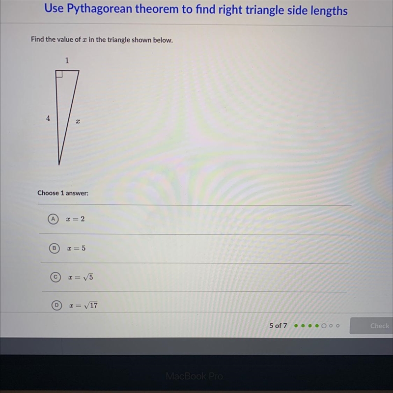 CoursesUse Pythagorean theorem to find right triangle side lengthsess BosseFind the-example-1