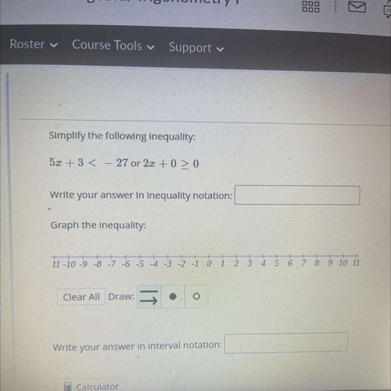 simplify the following inequalitywrite your answer in inequality notation ? graph-example-1