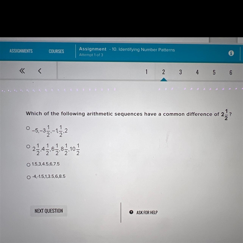 Which of the following arithmetic sequences have a common difference of 2-? 122 0-5-3-1-11.2 0214 2018 1101 O-example-1