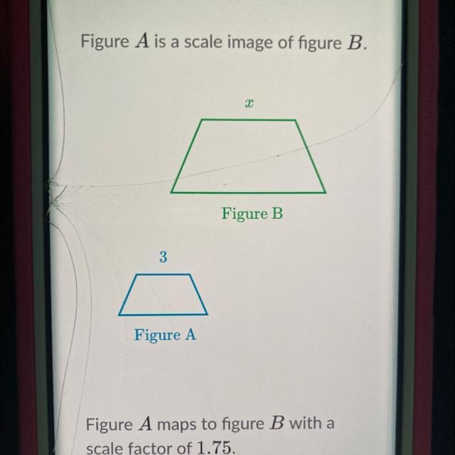 Fig. A is a scaled image of fig. B. Fig. A maps to fig. B with a scaled factor of-example-1