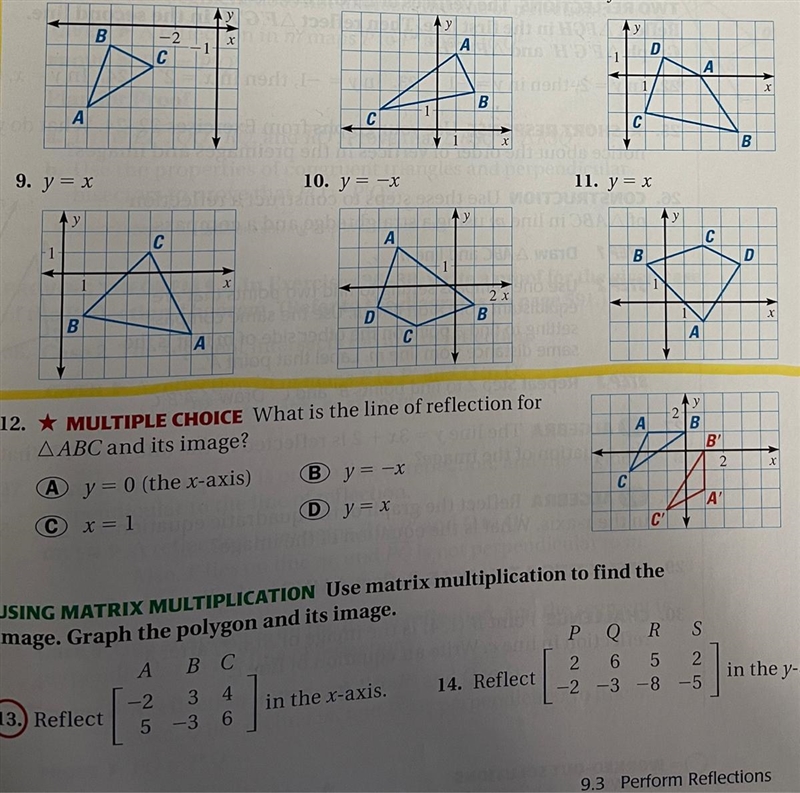 What is the line of reflection for-example-1