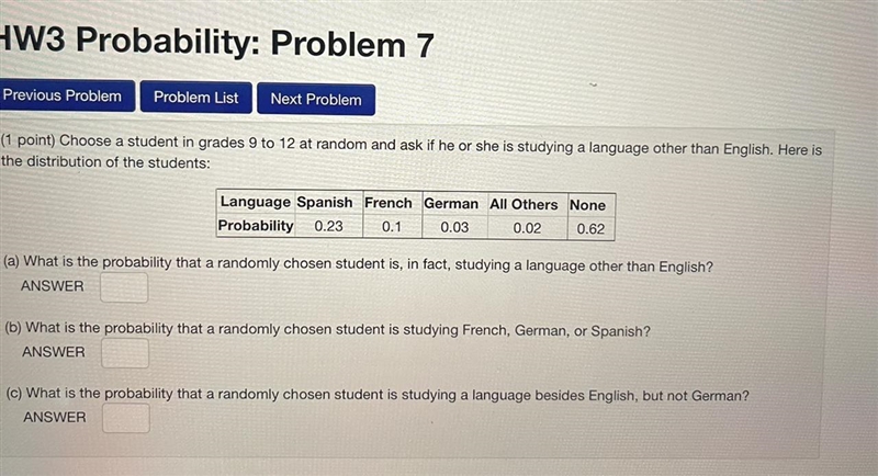 Choose a student in grades 9 to 12 at random and ask if he or she is studying a language-example-1