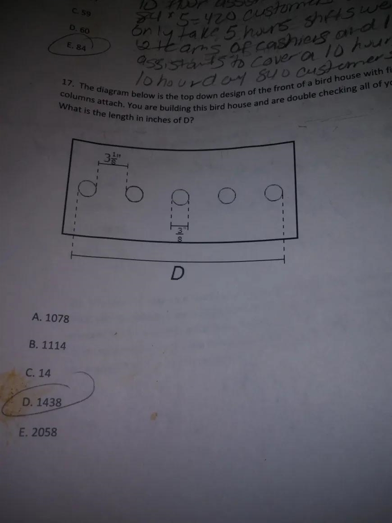 84 17. The diagram below is the top down design of the front of a bird house with-example-1