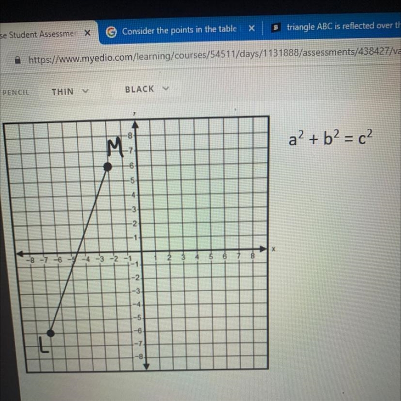 Find the distance between the points L(-7, -6) and M(-2, 6).-example-1