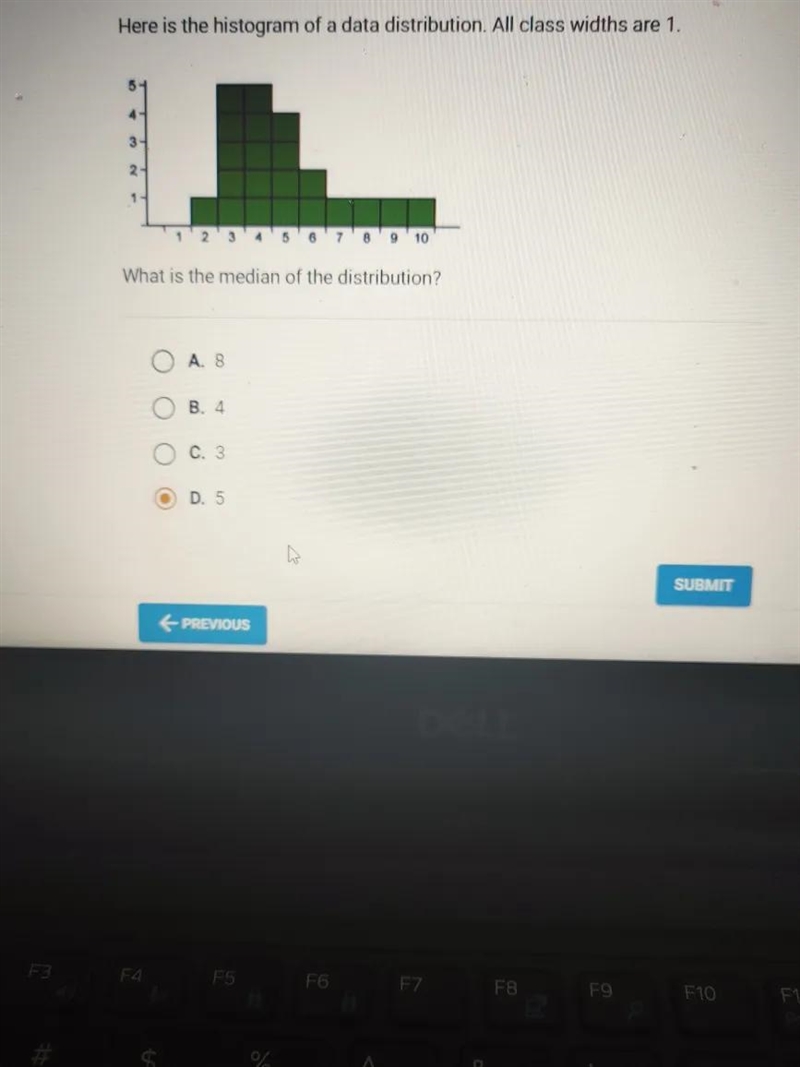 Here is the histogram of a data distribution. All class widths are 1. 2 5 6 7 8 9 10 What-example-1