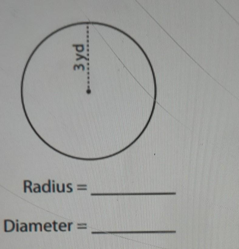 I need to find the radius and the diameter but I don't understand.-example-1