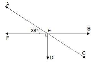 7-Find the measure of ∠BEC.A. 58 °B. 48°C. 38°D. 28°8-Find the measure of ∠CED.A. 52 °B-example-1