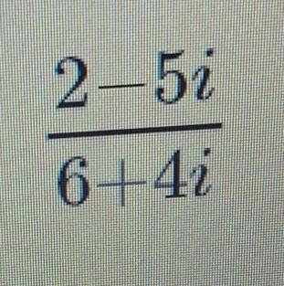 Divide the complex number. show all steps. reduce if possible.-example-1