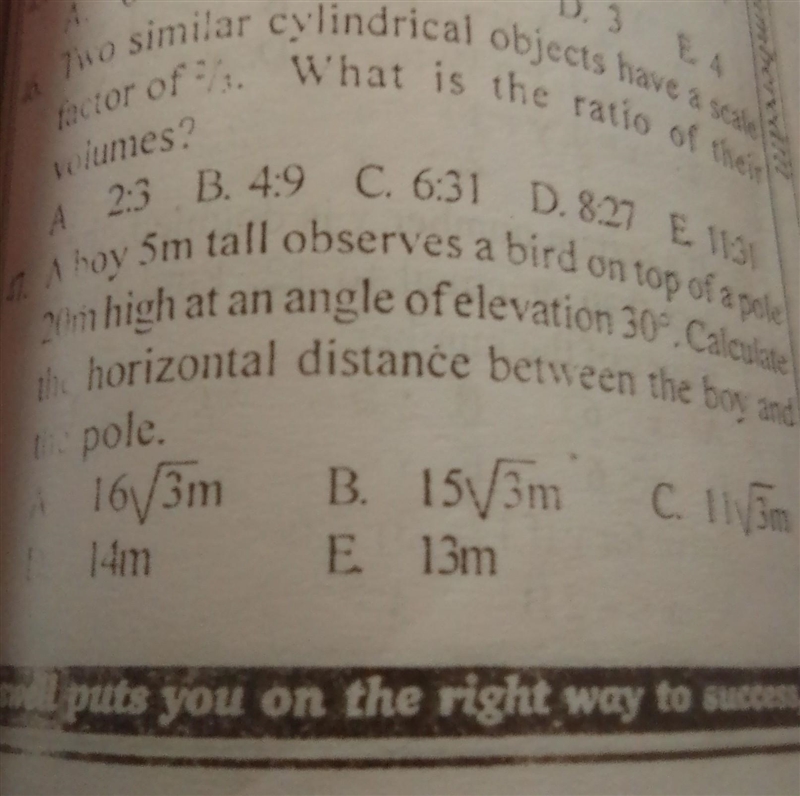 Two similar cylindrical objects have a scale factor of 2/3.what is the ratio of their-example-1