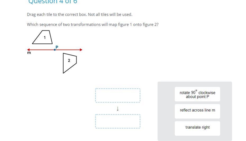 Which sequence of two transformations will map figure 1 onto figure 2?rotate clockwise-example-1