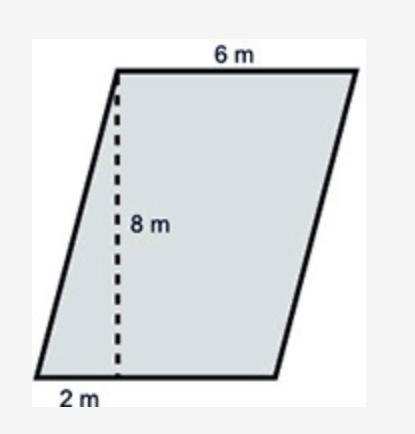 GIVING OUT 50 POINTS The area of the parallelogram below is ____ square meters. A-example-1