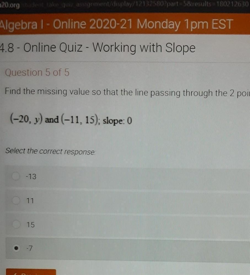 Find the missing value so that the line passing through the 2 points has the given-example-1