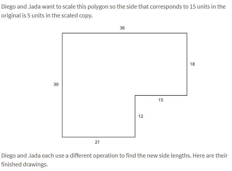 What operation do you think Diego’s used to calculate the lengths for his drawing-example-2